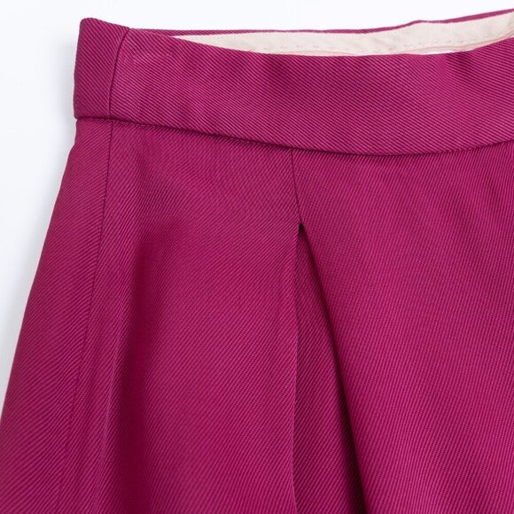 Massimo Dutti Wide Leg High Waisted Palazzo Pants Fuchsia Pink Viscose Trousers - Picture 6 of 11
